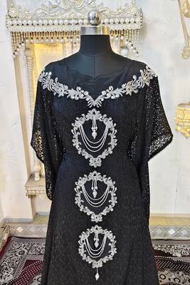 Black designer moroccan kaftan wedding dress 4