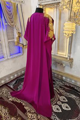 Magenta dubai style muslim kaftan 4