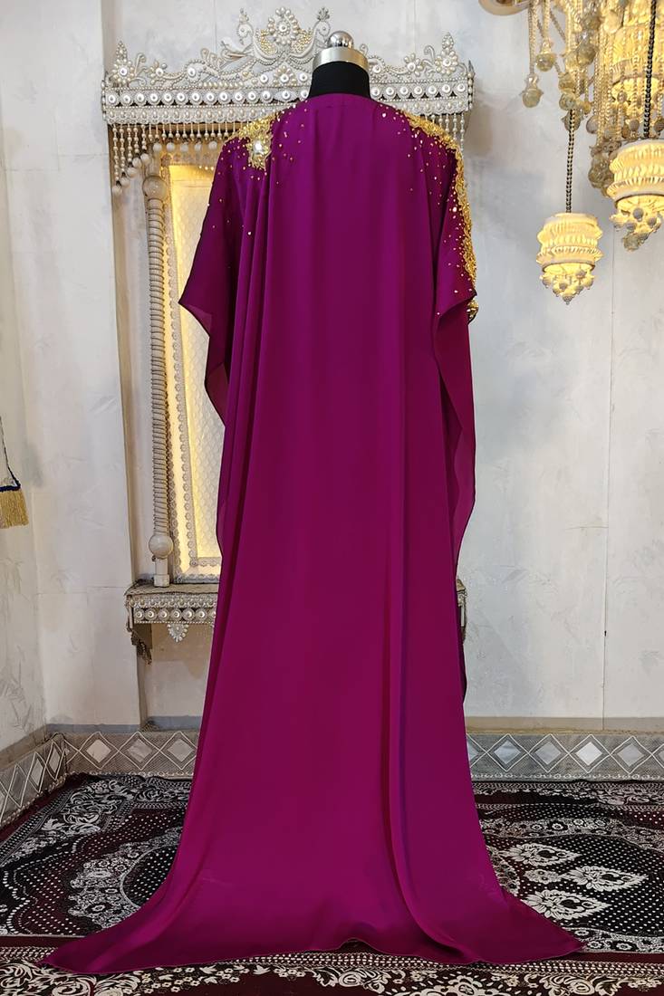 Magenta dubai style muslim kaftan