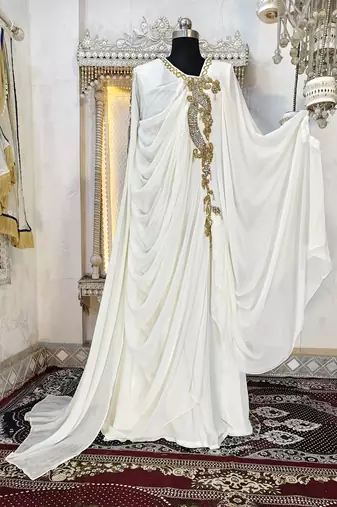 Off white wedding takchita kaftan