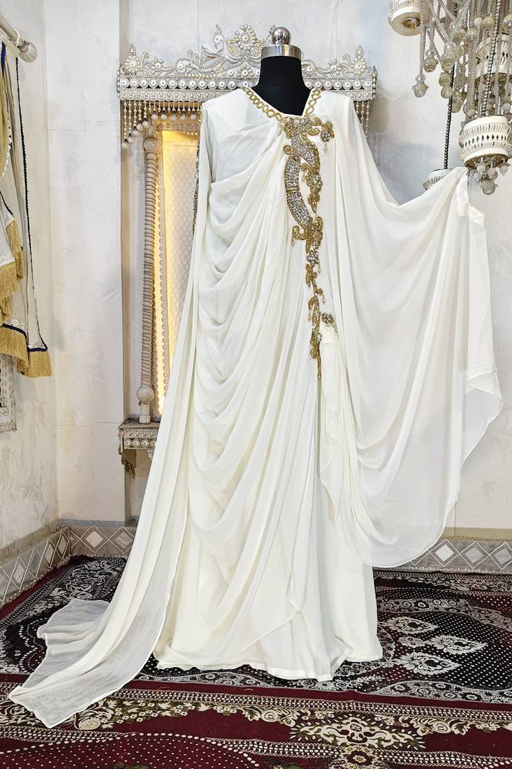 Off white wedding takchita kaftan