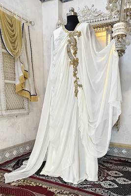 Off white wedding takchita kaftan 3