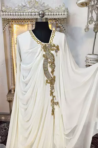 Off white wedding takchita kaftan