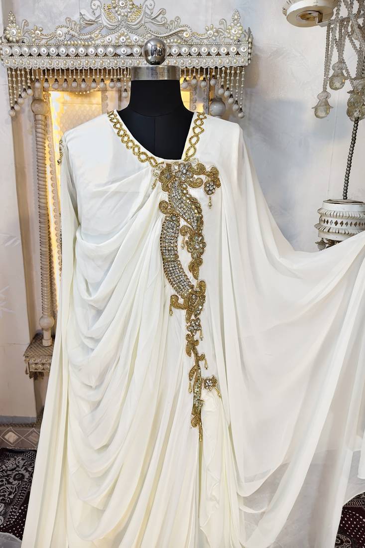 Off white wedding takchita kaftan