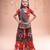 Red color embroidered work rayon navratri kids-lehenga-choli