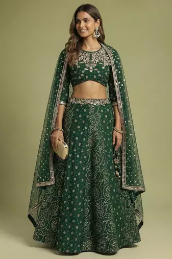 Embellished Ready to Wear Lehenga & Blouse With Dupatta