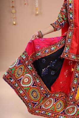 Multicolor color embroidered work rayon navratri kids-lehenga-choli 2