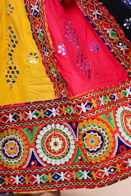 Multicolor color embroidered work rayon navratri kids-lehenga-choli 4