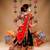 Multicolor color embroidered work rayon navratri kids-lehenga-choli