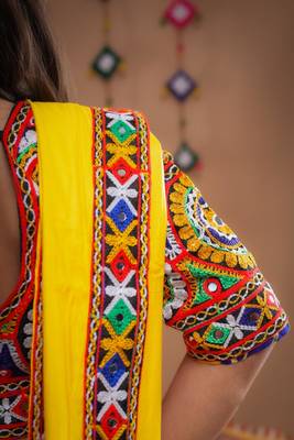Multicolor color embroidered work rayon navratri kids-lehenga-choli 5