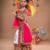Multicolor color embroidered work rayon navratri kids-lehenga-choli