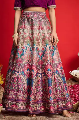 Embellished Sequinned Ready To Wear Velvet Lehenga & Blouse