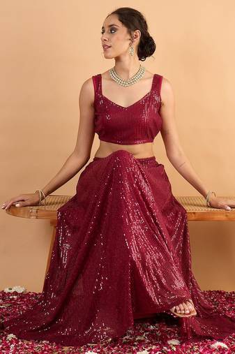 Embellished Sequinned Ready To Wear Lehenga & Choli