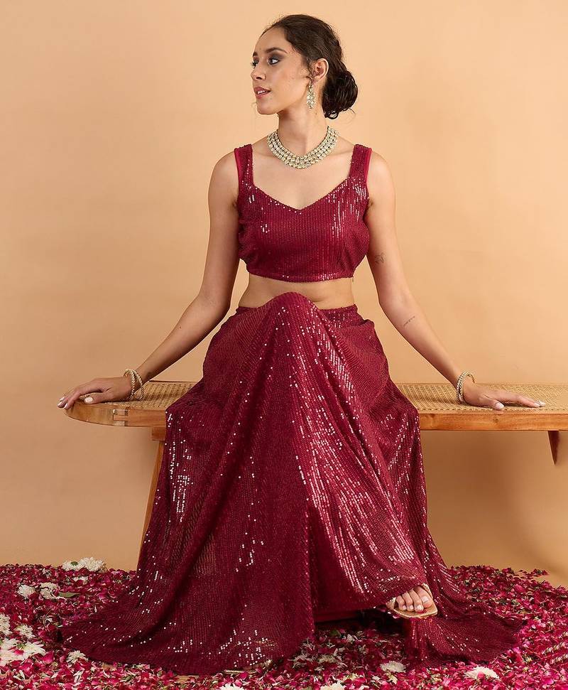 Embellished Sequinned Ready To Wear Lehenga & Choli