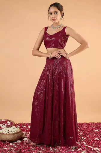 Embellished Sequinned Ready To Wear Lehenga & Choli