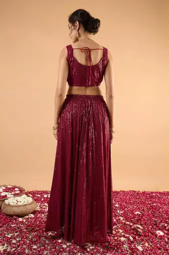 Embellished Sequinned Ready To Wear Lehenga & Choli
