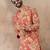 Mens coral silk blend abstract embroidered kurta with trouser