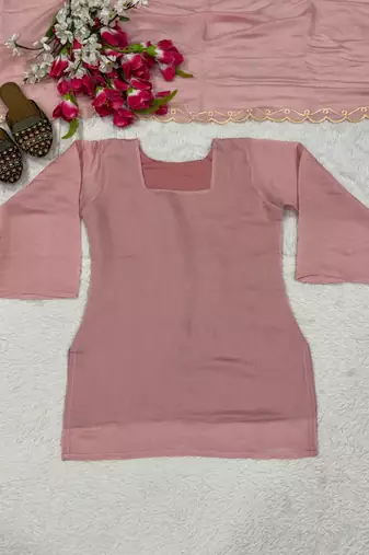 Light Pink Embroidery Work Cotton Salwar Suit