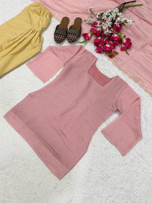 Light Pink Embroidery Work Cotton Salwar Suit 5