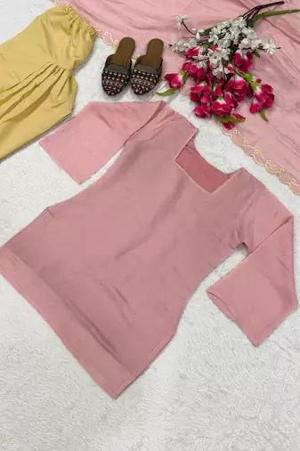 Light Pink Embroidery Work Cotton Salwar Suit