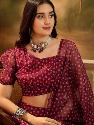 Bandhani Printed Lehenga With Choli & Dupatta 3
