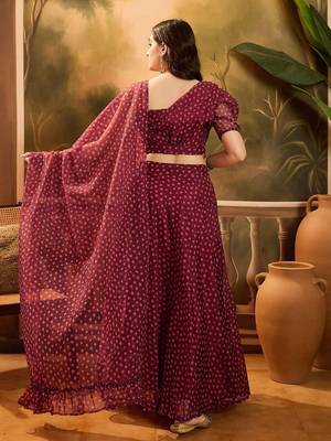 Bandhani Printed Lehenga With Choli & Dupatta 6