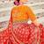 Red woven silk blend saree with blouse