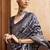 Viscose silk blend navy blue woven saree