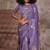 Purple satin silk saree with brocade blouse