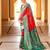 Red colour silk blend sarees with floral motifs
