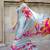 Satin stale gray printed trendy saree