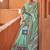 Sea green colour cotton silk patola printed saree