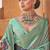 Sea green colour cotton silk patola printed saree