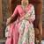 White banarasi silk blend weaving traditional saree