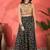 Foil Printed V-Neck Sleeveless Lehenga With Choli & Dupatta