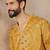 Mens green silk blend ethnic motifs embroidered kurta