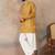 Mens green silk blend ethnic motifs embroidered kurta