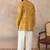 Mens green silk blend ethnic motifs embroidered kurta