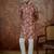 Mens maroon silk blend floral printed kurta