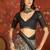 Grey silk cotton printed saree with unstitched blouse piece.