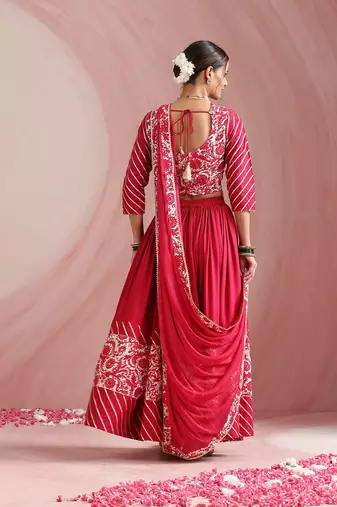 Floral Printed Gotta Patti Ready to Wear Lehenga & Choli With Dupatta