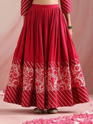 Floral Printed Gotta Patti Ready to Wear Lehenga & Choli With Dupatta 7