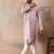 Mens lavender silk blend solid embroidered kurta with dupatta