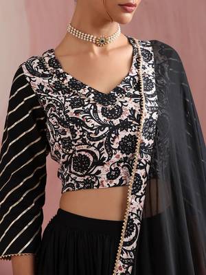 Floral Printed Gotta Patti Ready to Wear Lehenga & Choli With Dupatta 3