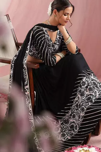 Floral Printed Gotta Patti Ready to Wear Lehenga & Choli With Dupatta
