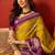 Mehndi silk cotton printed saree with unstitched blouse piece.