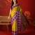 Mehndi silk cotton printed saree with unstitched blouse piece.