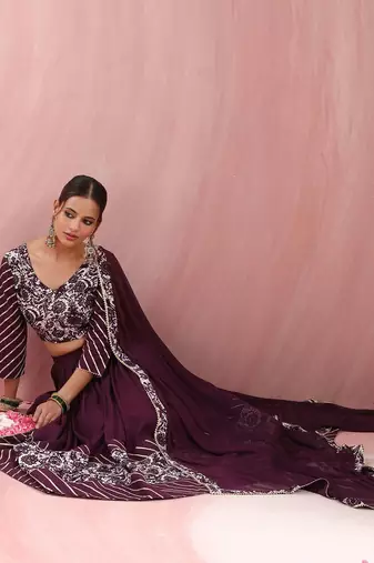 Floral Printed Gotta Patti Ready to Wear Lehenga & Choli With Dupatta