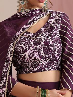 Floral Printed Gotta Patti Ready to Wear Lehenga & Choli With Dupatta 3