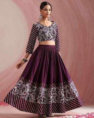 Floral Printed Gotta Patti Ready to Wear Lehenga & Choli With Dupatta 4